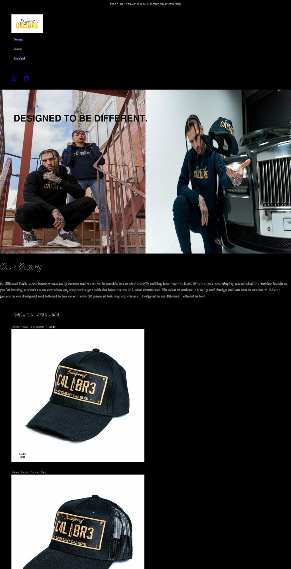 differentcalibre.com shopify website screenshot