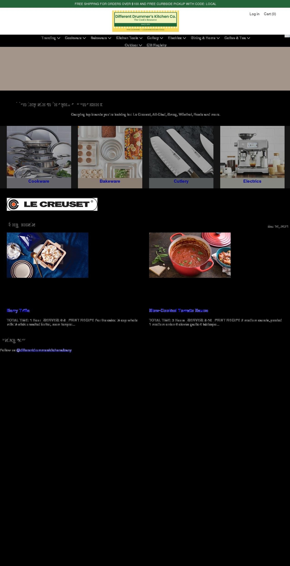 differentdrummerskitchen.com shopify website screenshot