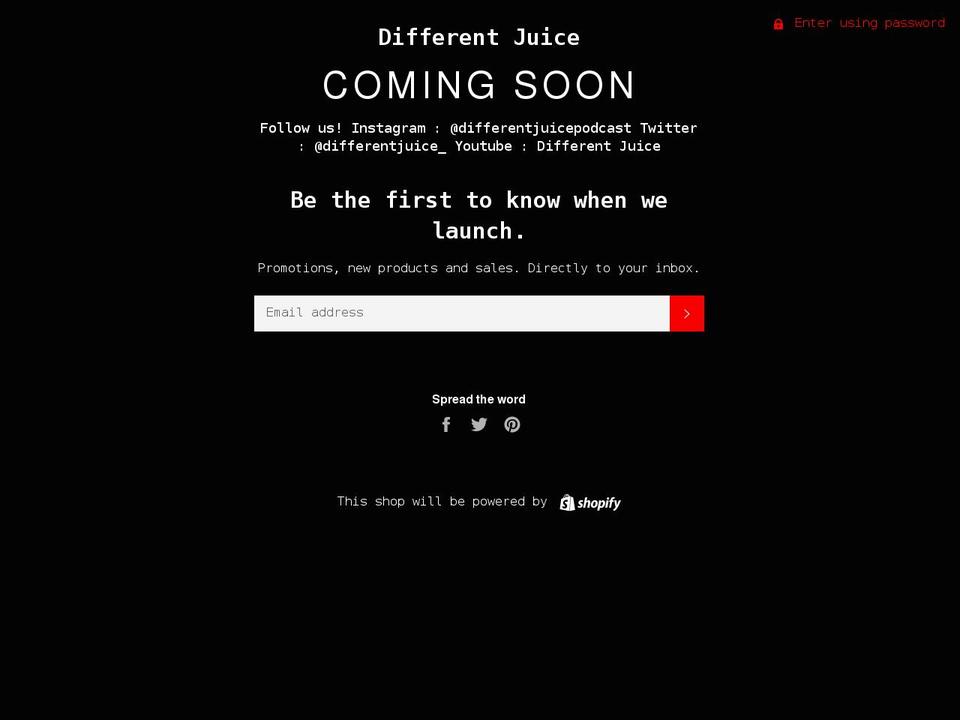 differentjuicepodcast.com shopify website screenshot