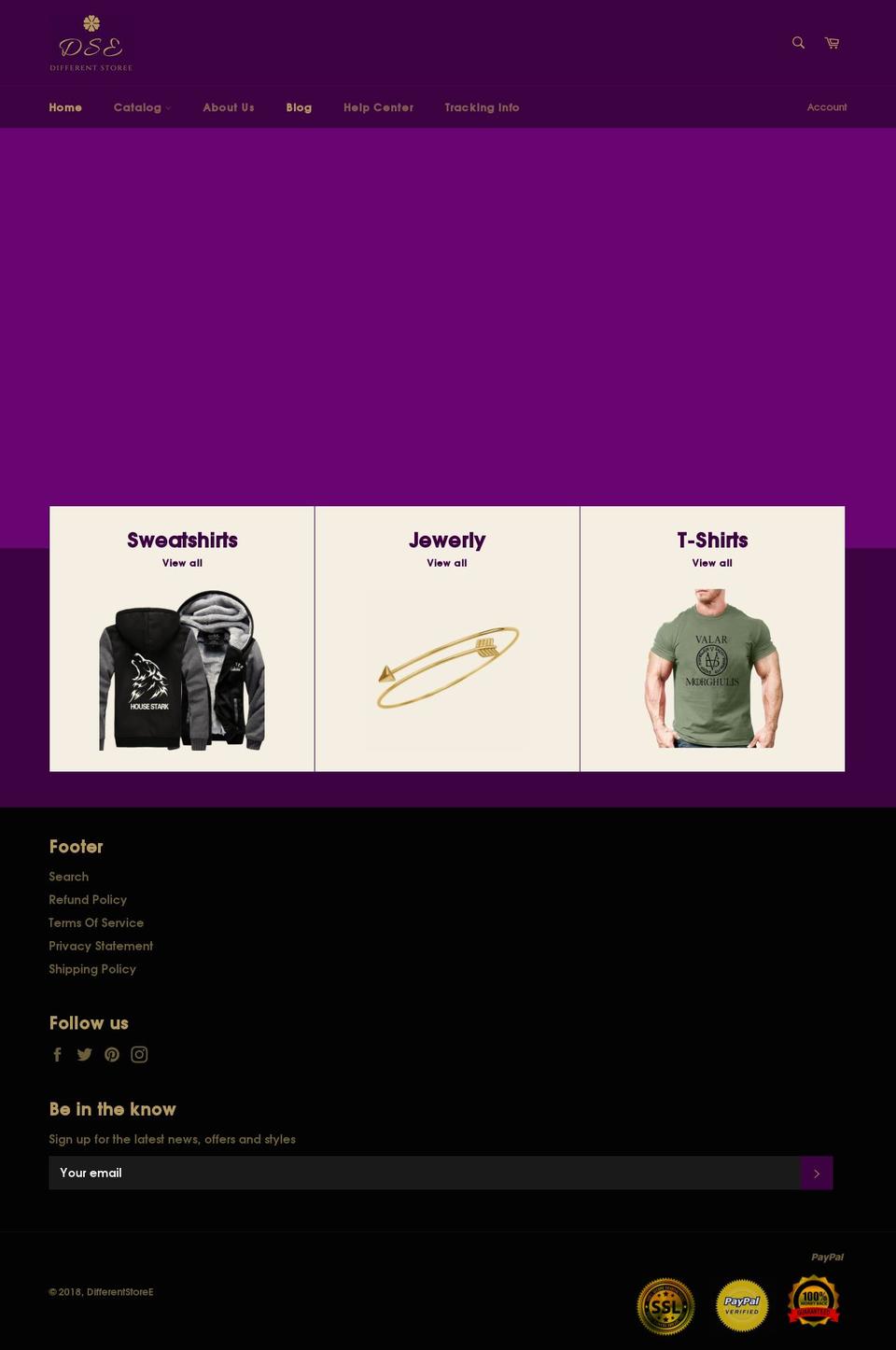 differentstoree.com — Shopify storefront screenshot