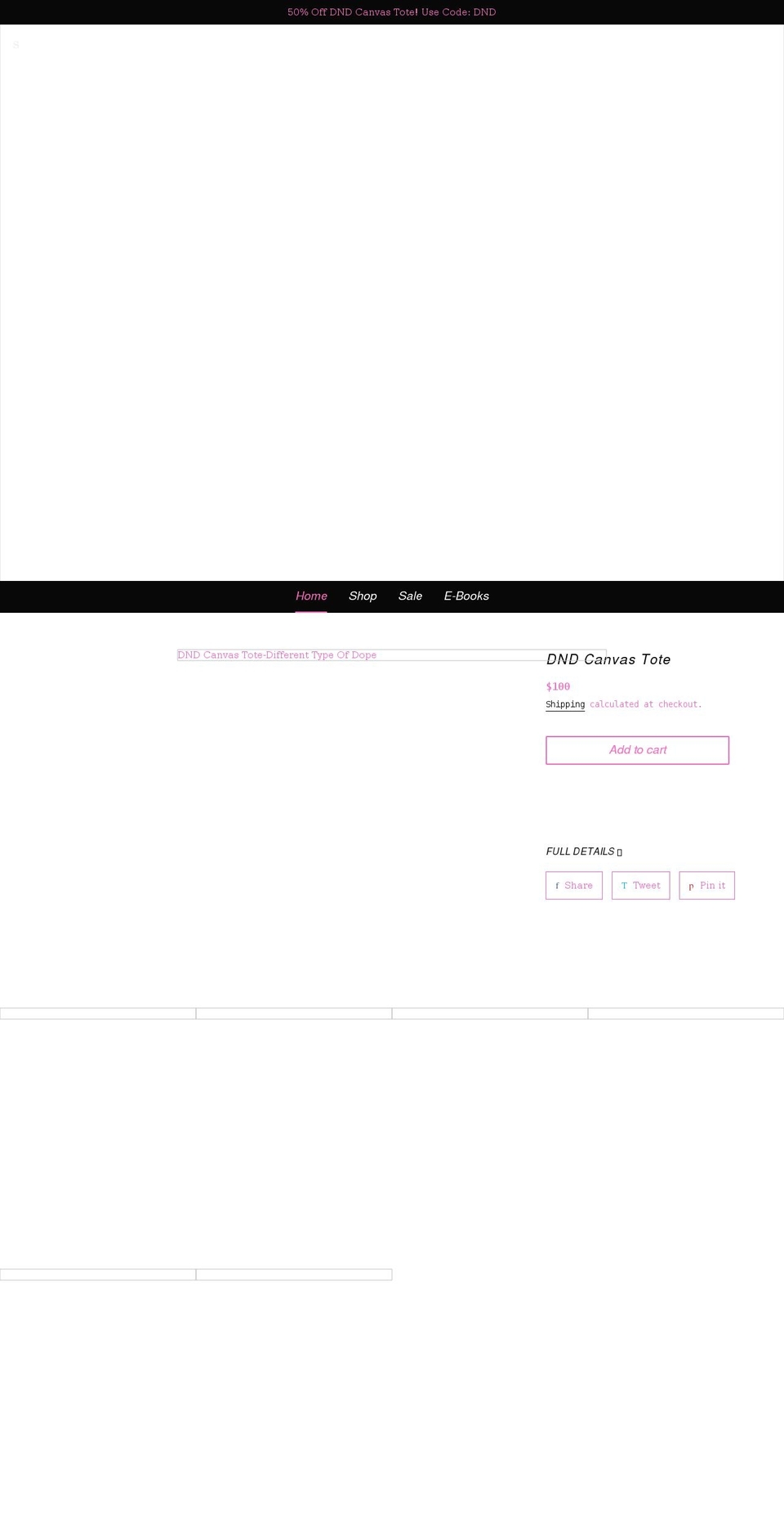 differenttypeofdope.com shopify website screenshot