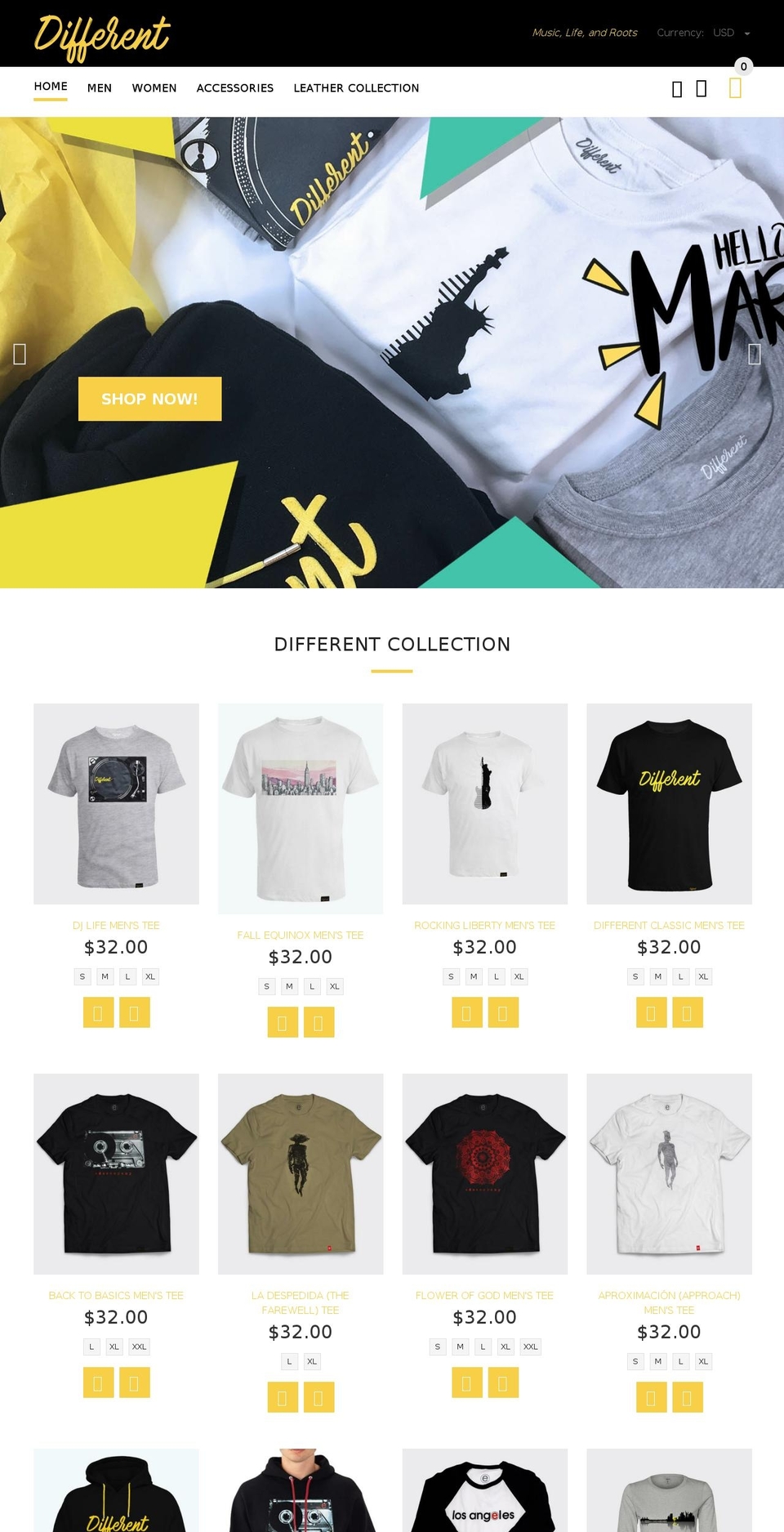 differentwear.com shopify website screenshot
