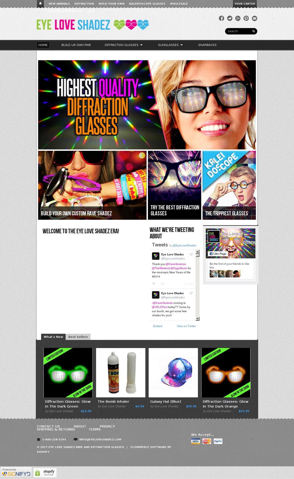 Reign Shopify theme site example diffraction-glasses.com