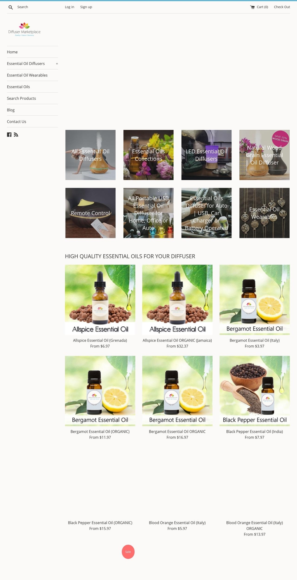diffusermarket.com shopify website screenshot