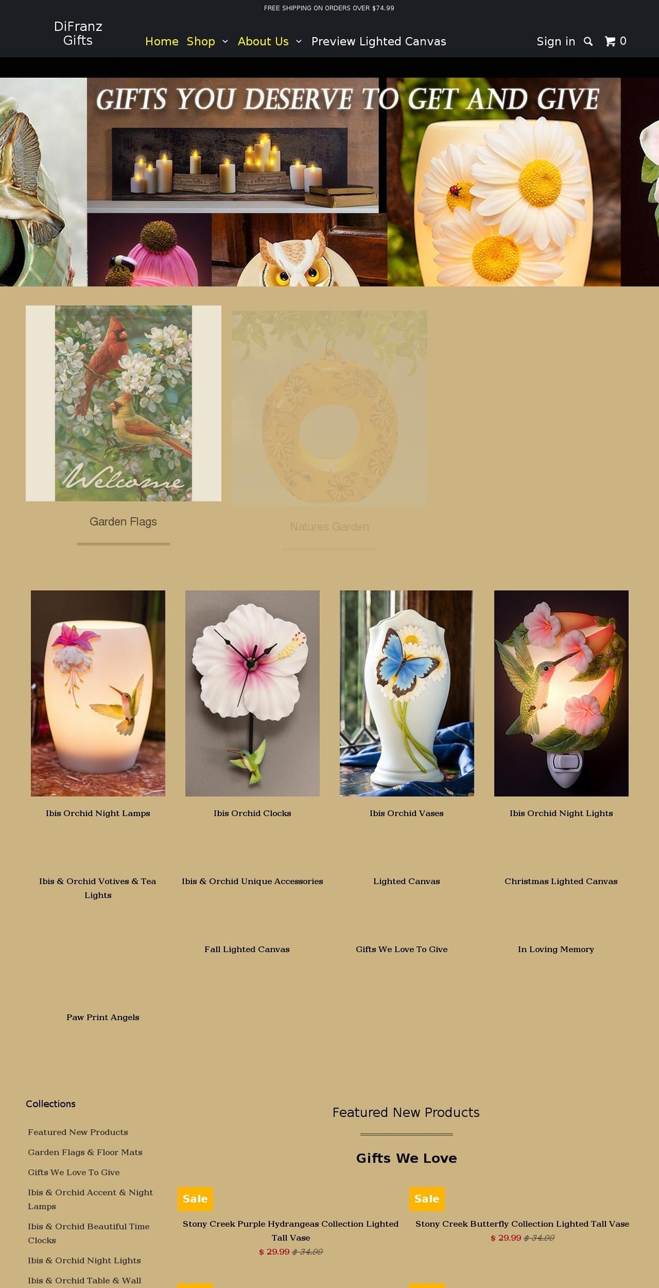 difranzgiftspersonalization.com shopify website screenshot