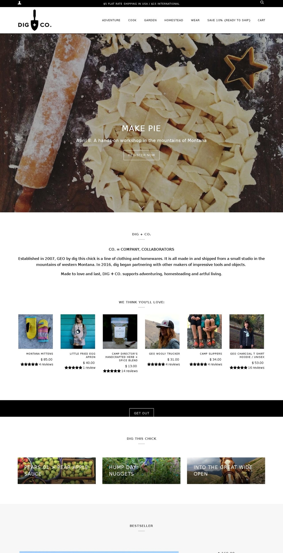 digandco.com shopify website screenshot