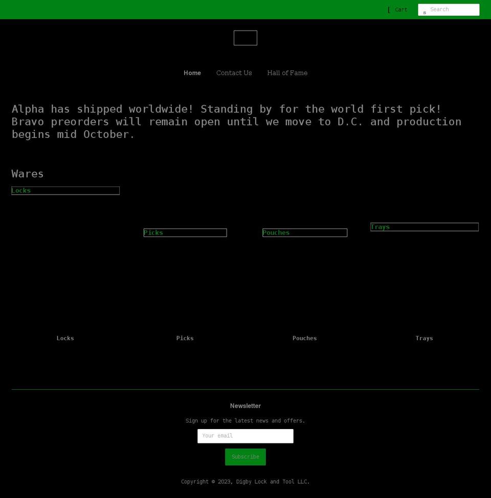 digbylockandtool.com shopify website screenshot