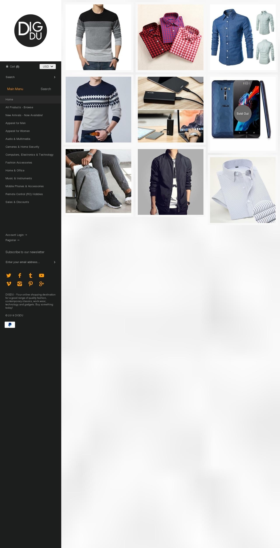 digdu.com shopify website screenshot