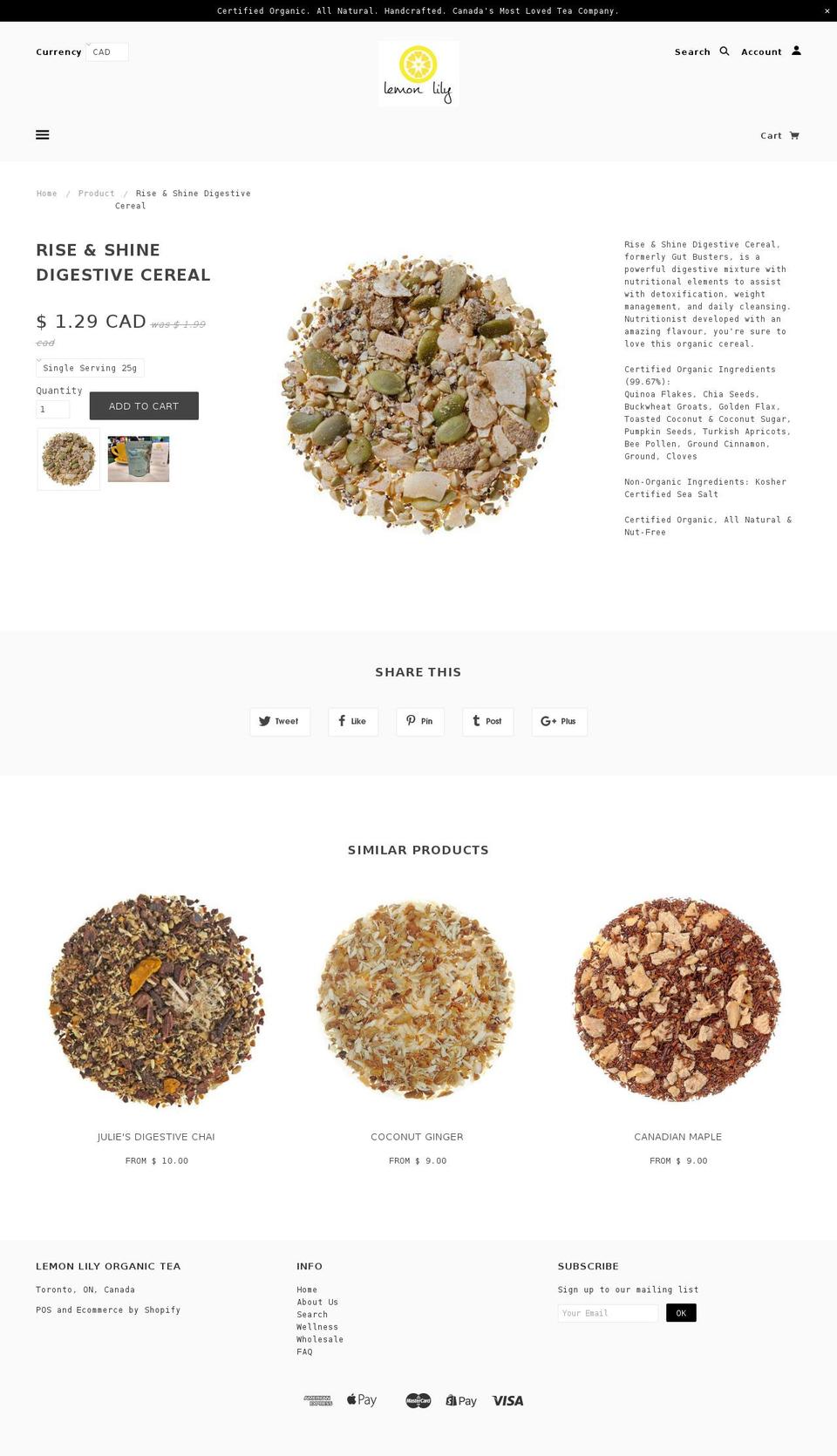 digestivecereal.com — Shopify storefront screenshot