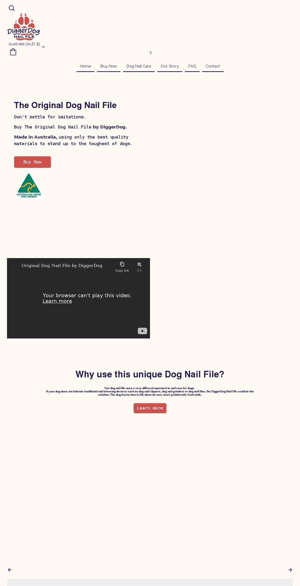 diggerdognailfile.com shopify website screenshot