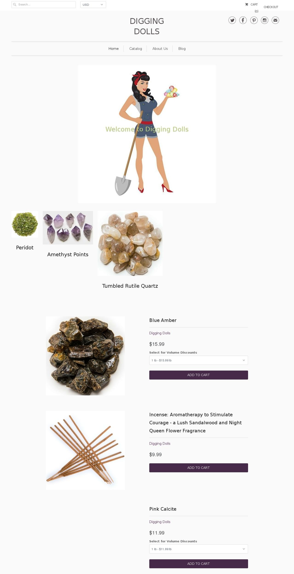 diggingdolls.com — Shopify storefront screenshot