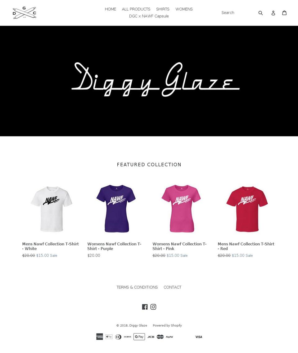 diggyglaze.com — Shopify storefront screenshot