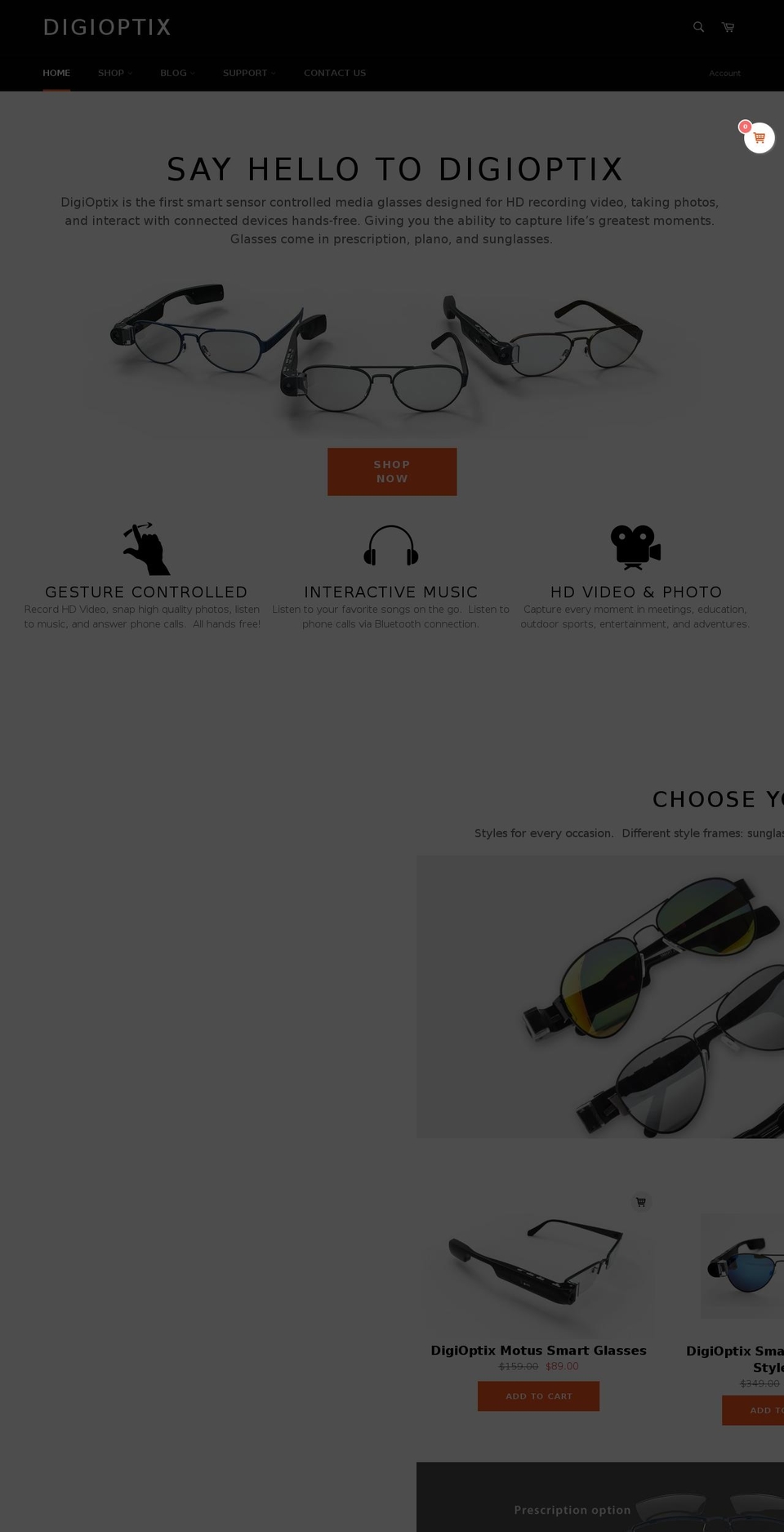 digioptix.com shopify website screenshot