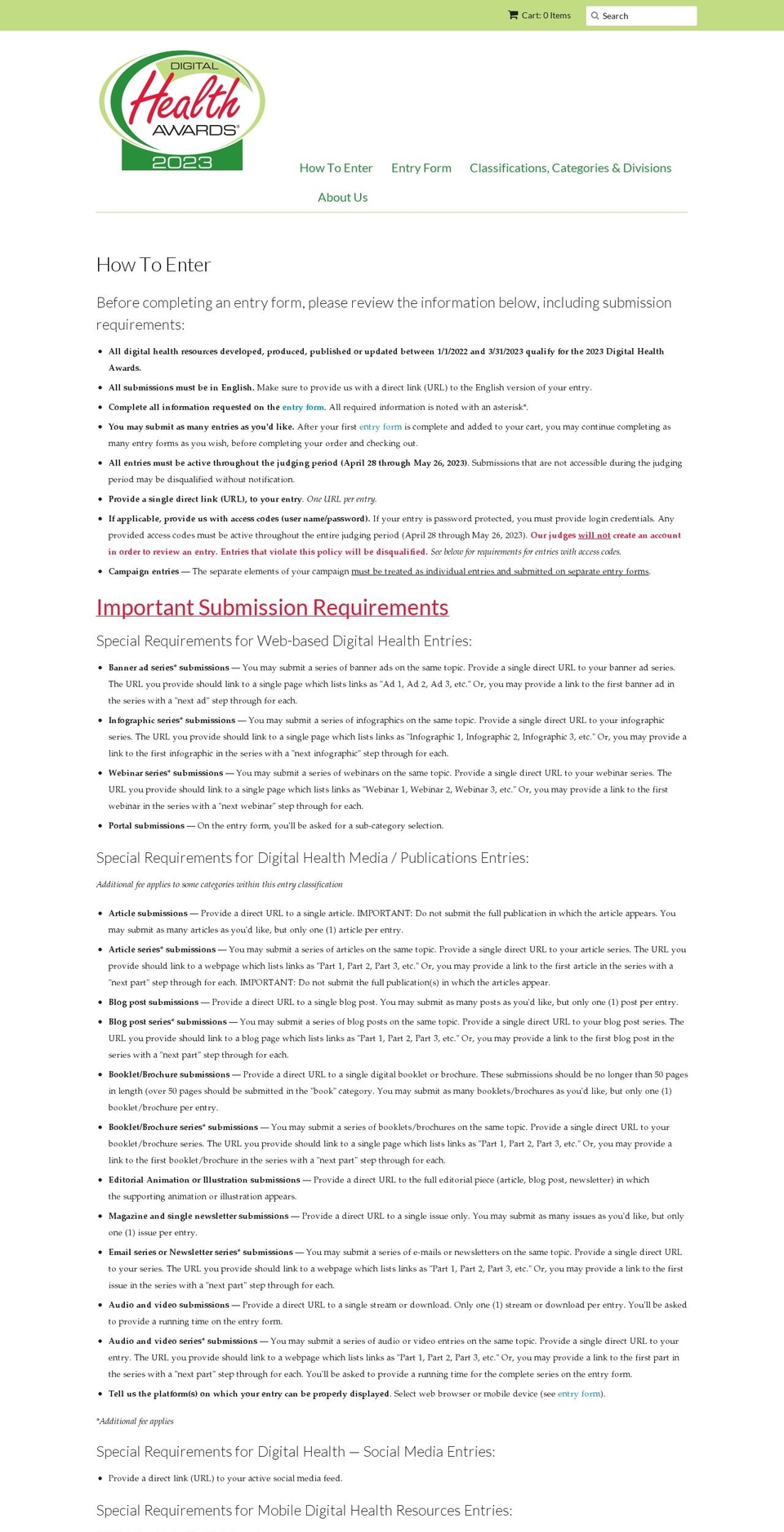 digital-health-awards.myshopify.com shopify website screenshot