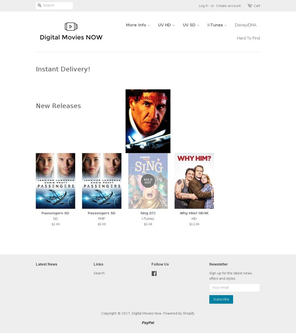 digital-movies-now.com shopify website screenshot