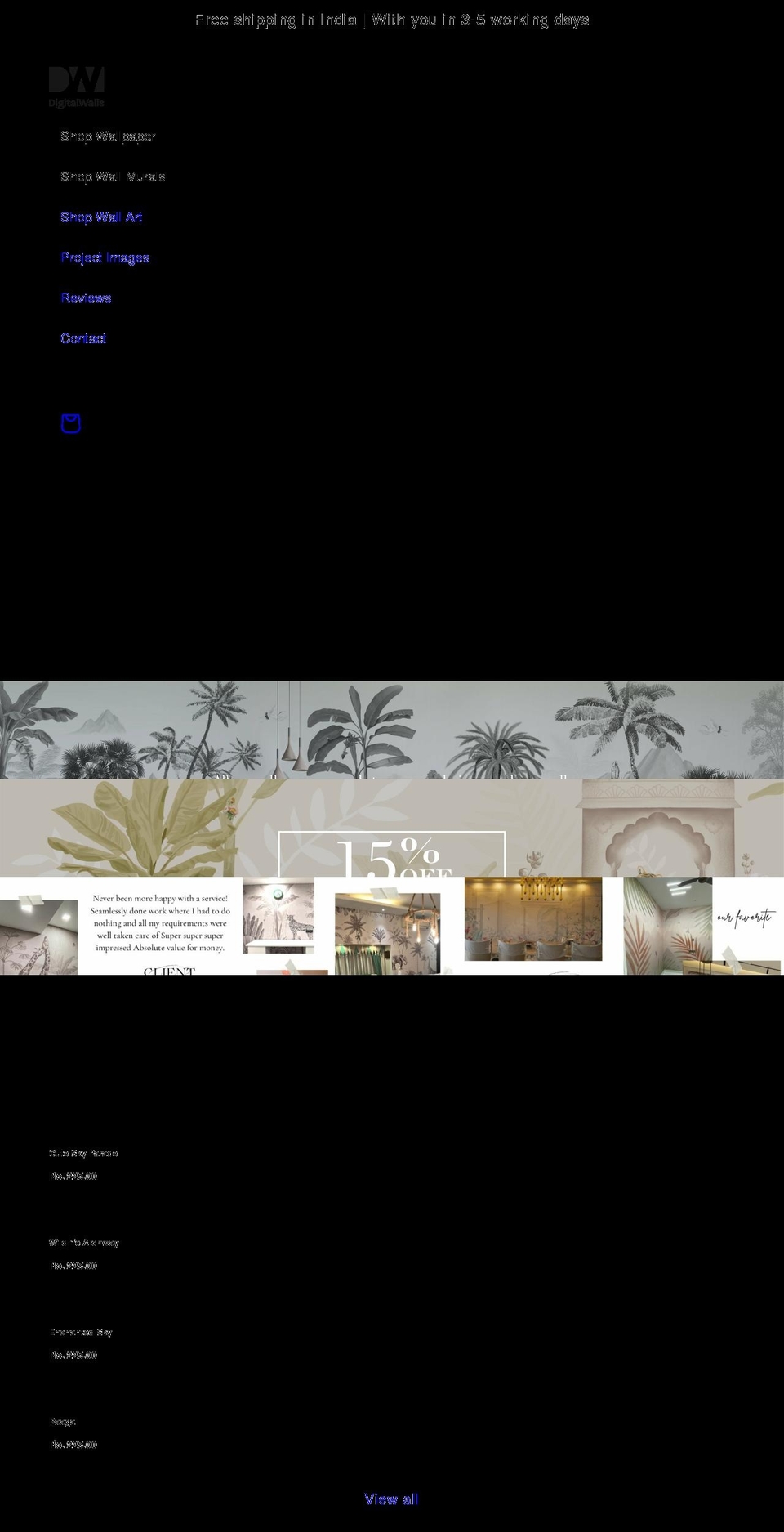 digital-walls.com shopify website screenshot