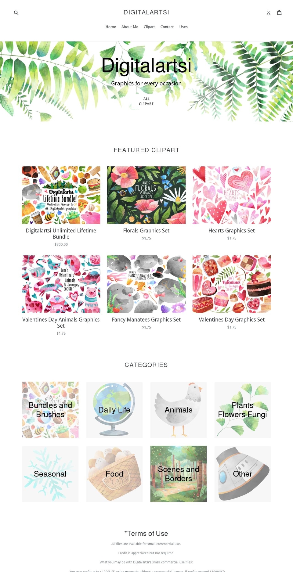 digitalartsi.com shopify website screenshot