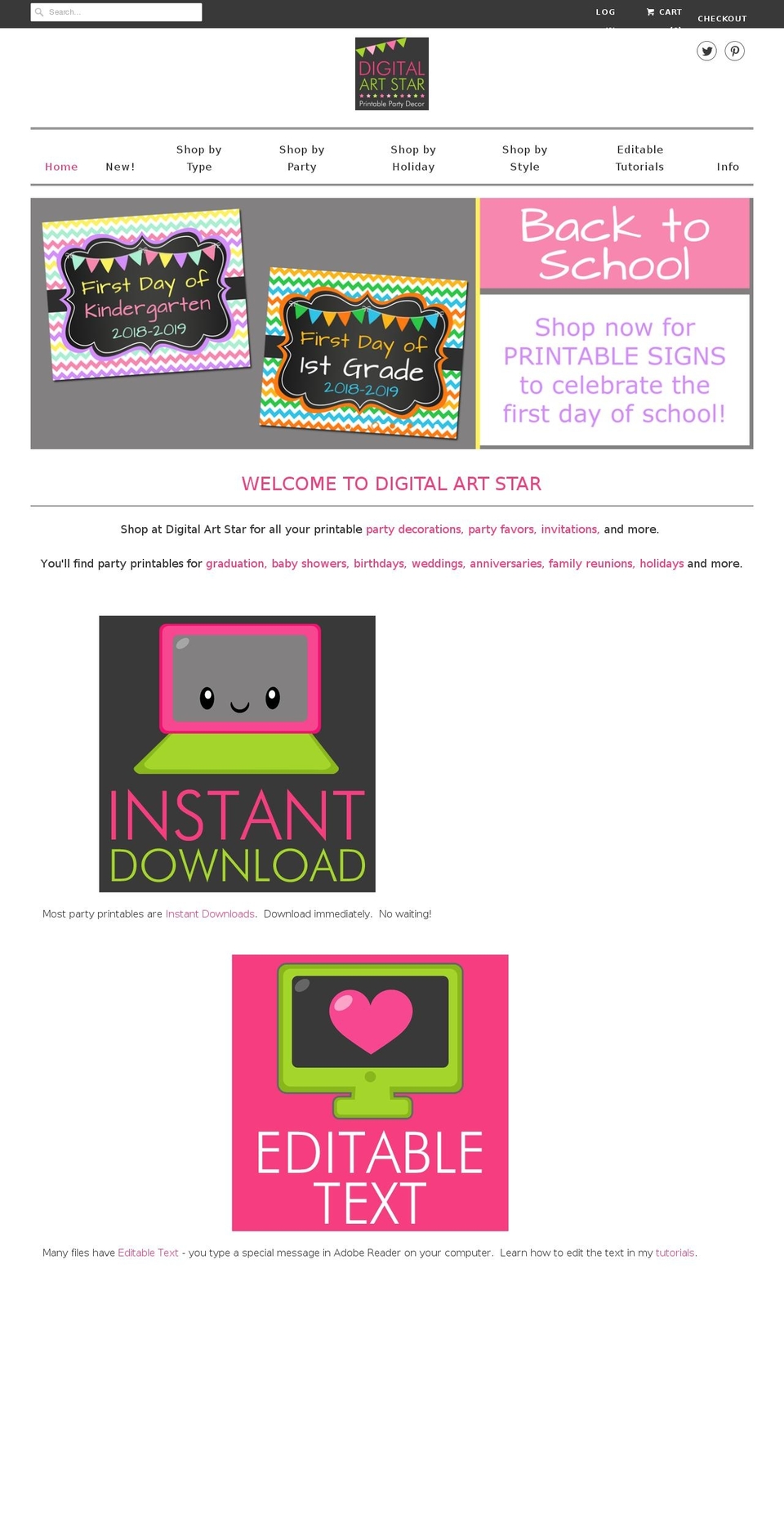 digitalartstar.com shopify website screenshot