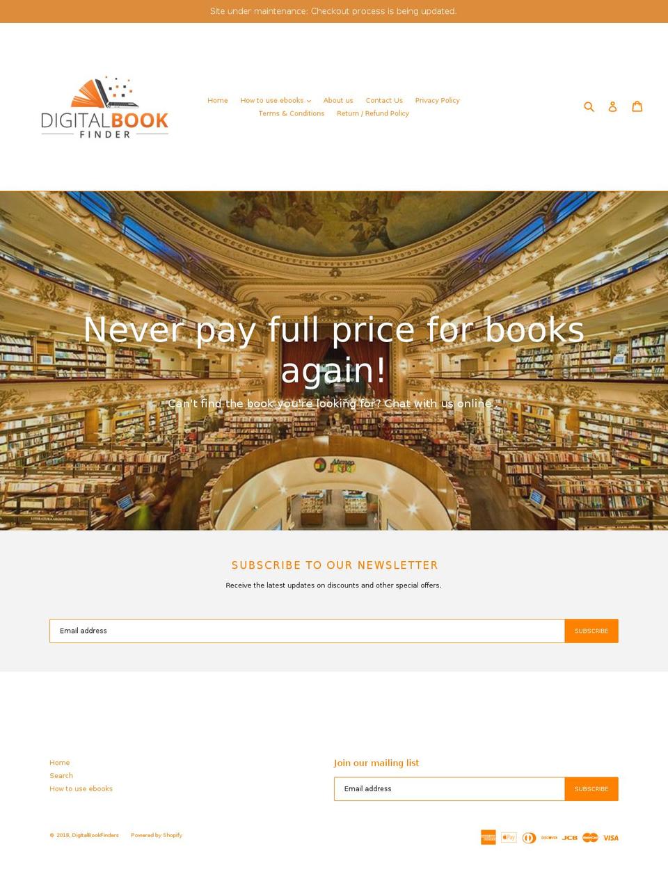 digitalbookfinder.com shopify website screenshot