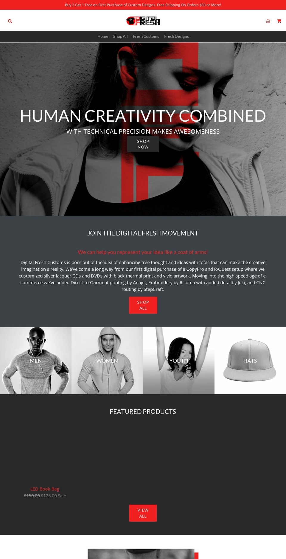 digitalfreshcustoms.com — Shopify storefront screenshot