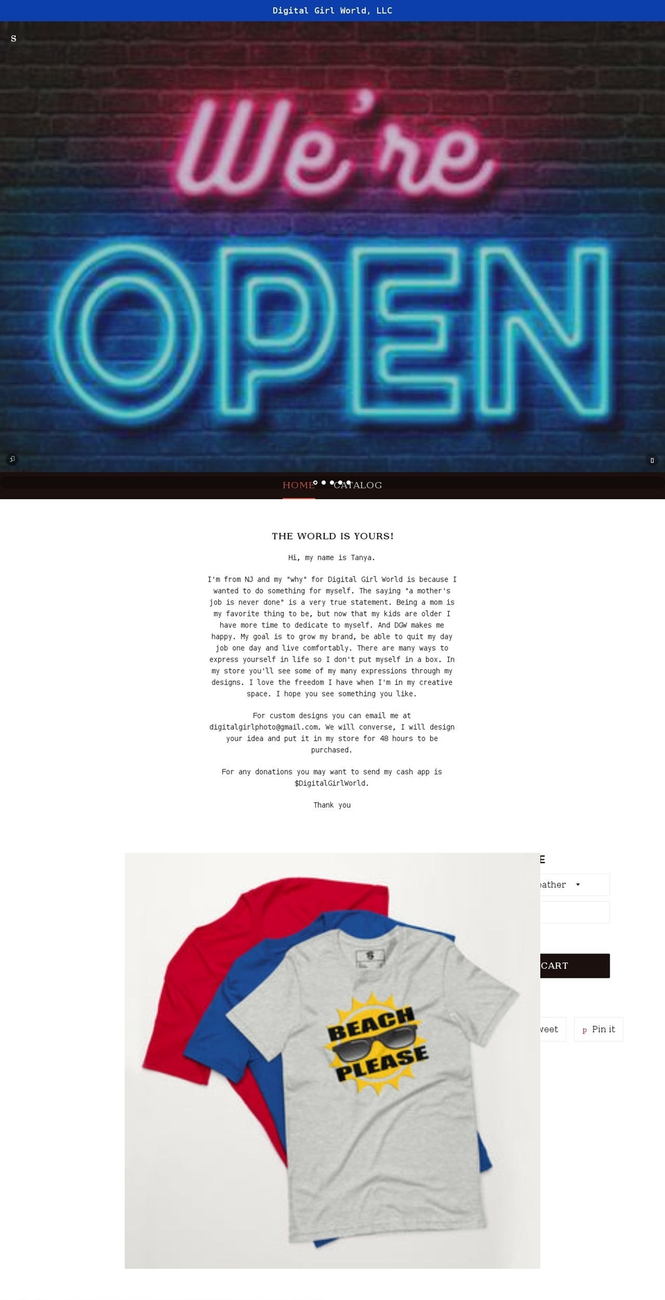 digitalgirlworld.com shopify website screenshot