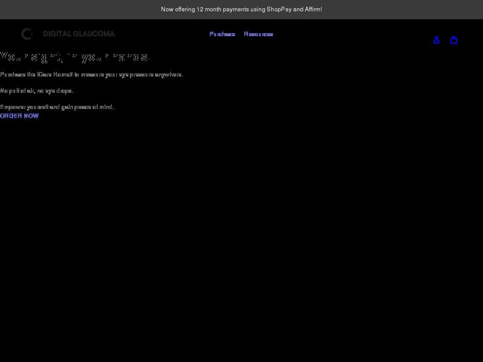 digitalglaucoma.com shopify website screenshot