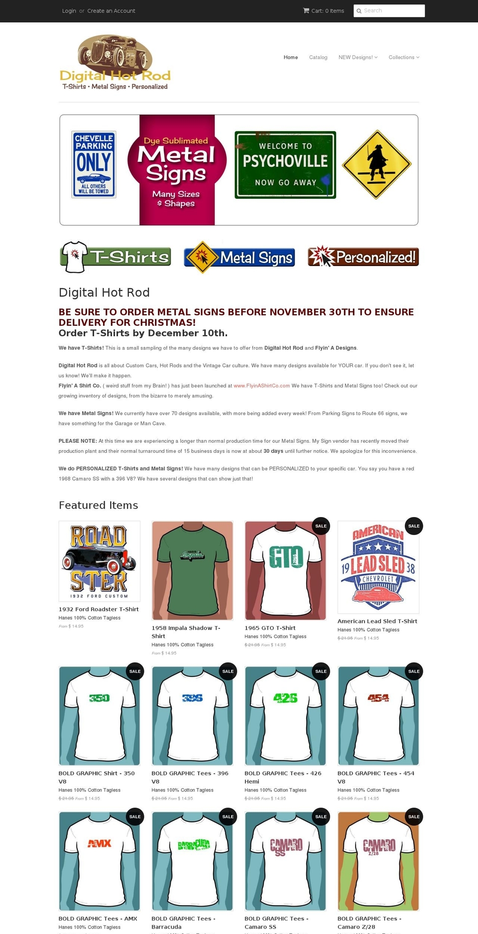 digitalhotrodshop.com shopify website screenshot