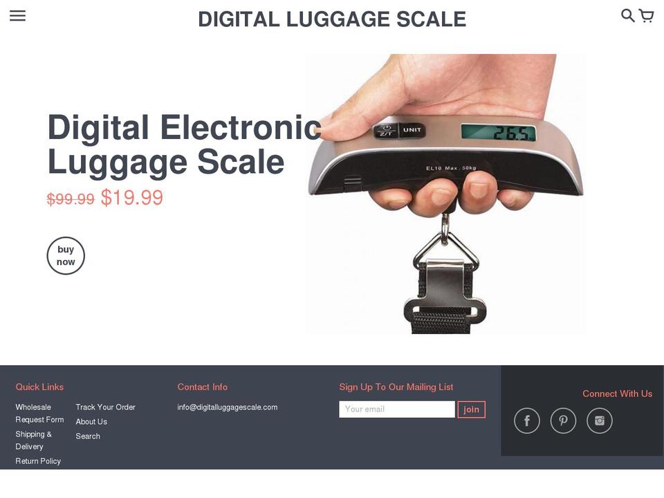 digitalluggagescale.com — Shopify storefront screenshot