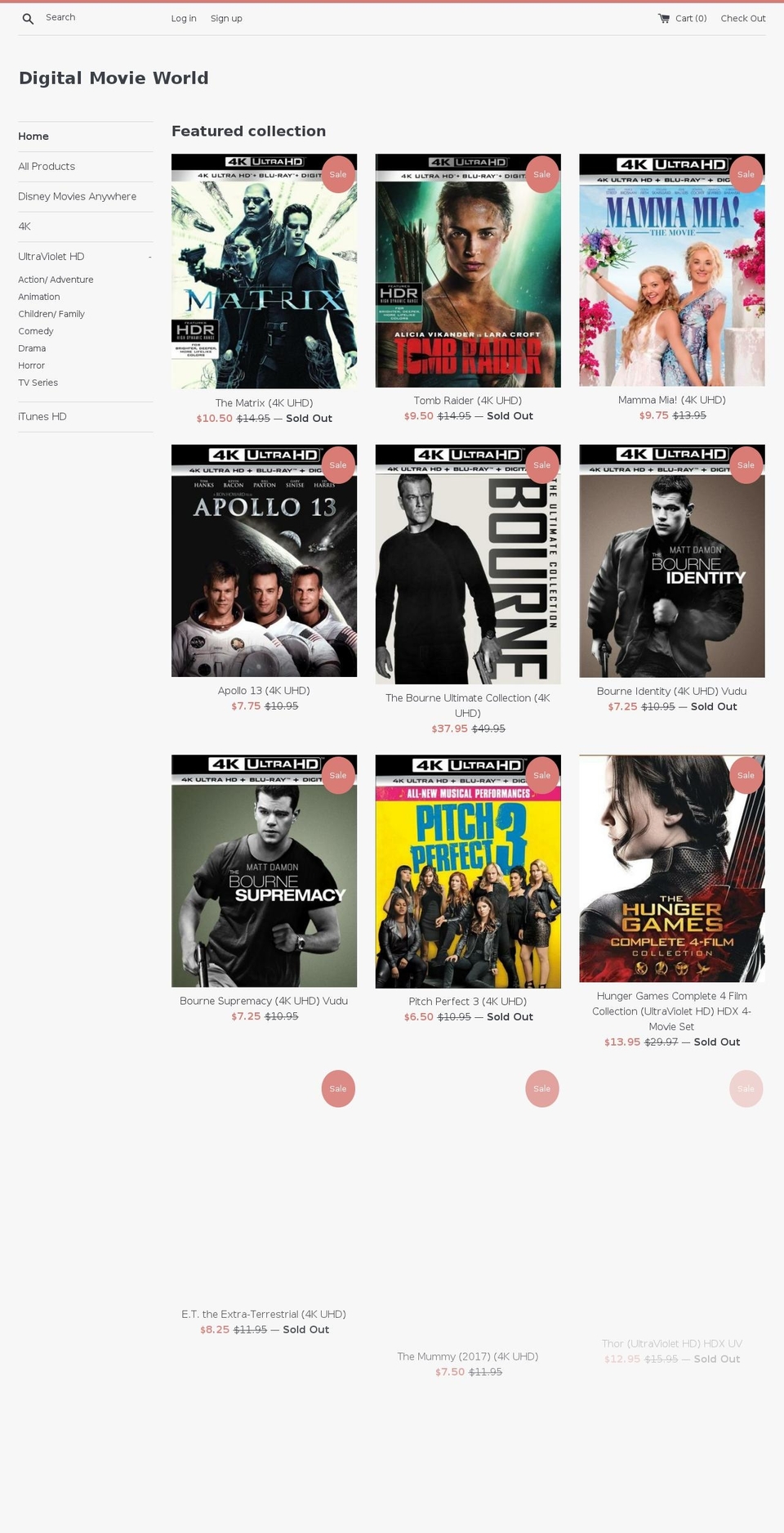 digitalmovieworld.com shopify website screenshot