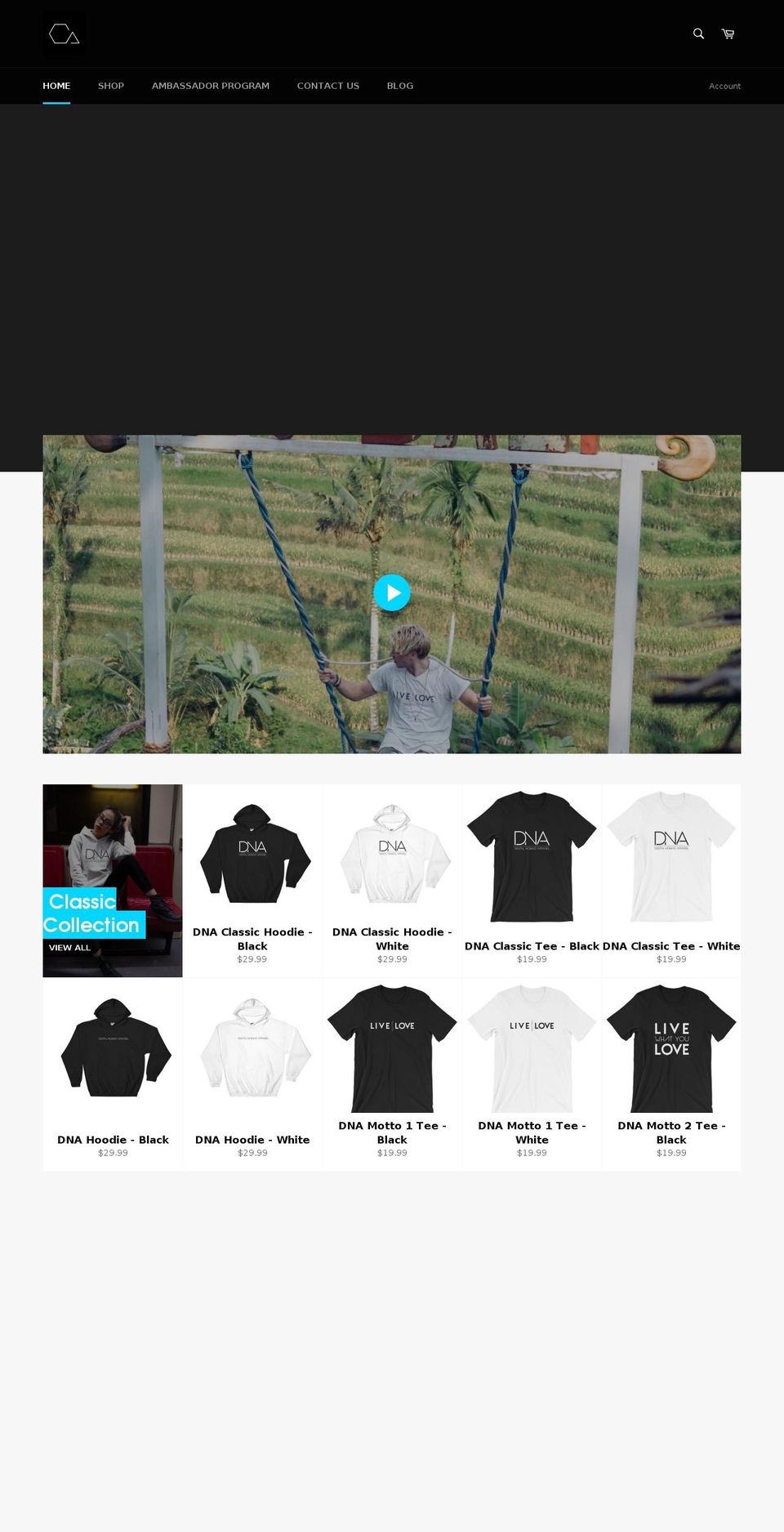 digitalnomadapparel.com — Shopify storefront screenshot