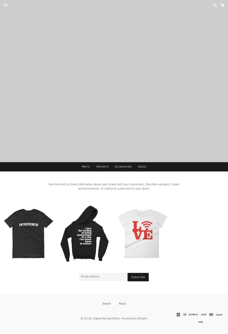 digitalnomadshirts.com — Shopify storefront screenshot