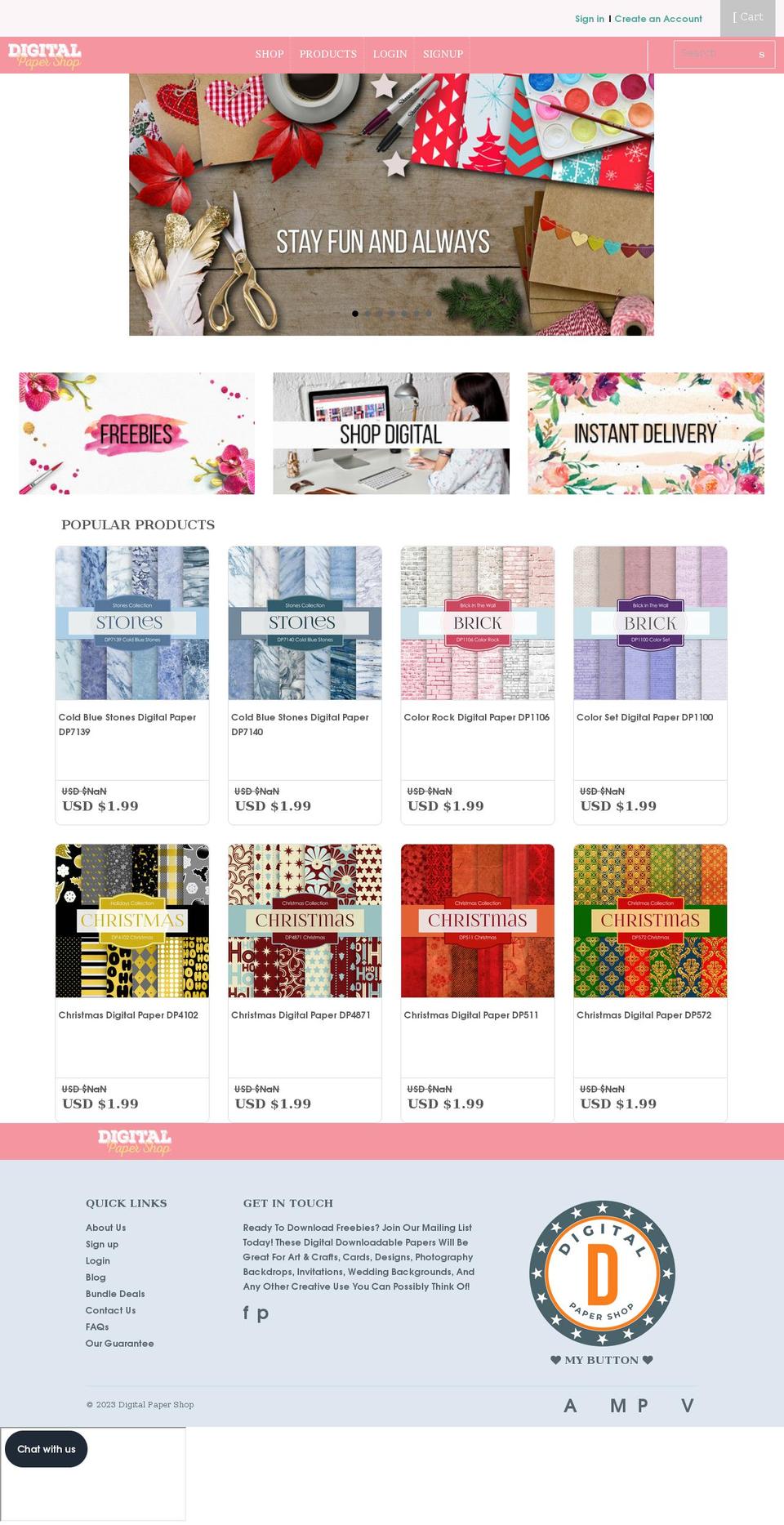 digitalpaper.shop shopify website screenshot