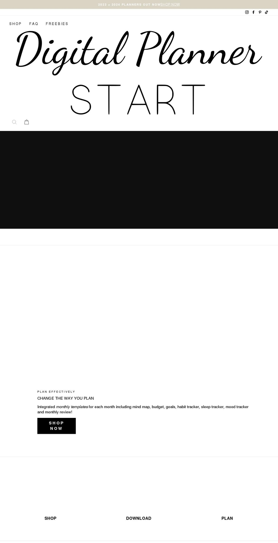 digitalplannerstart.com shopify website screenshot