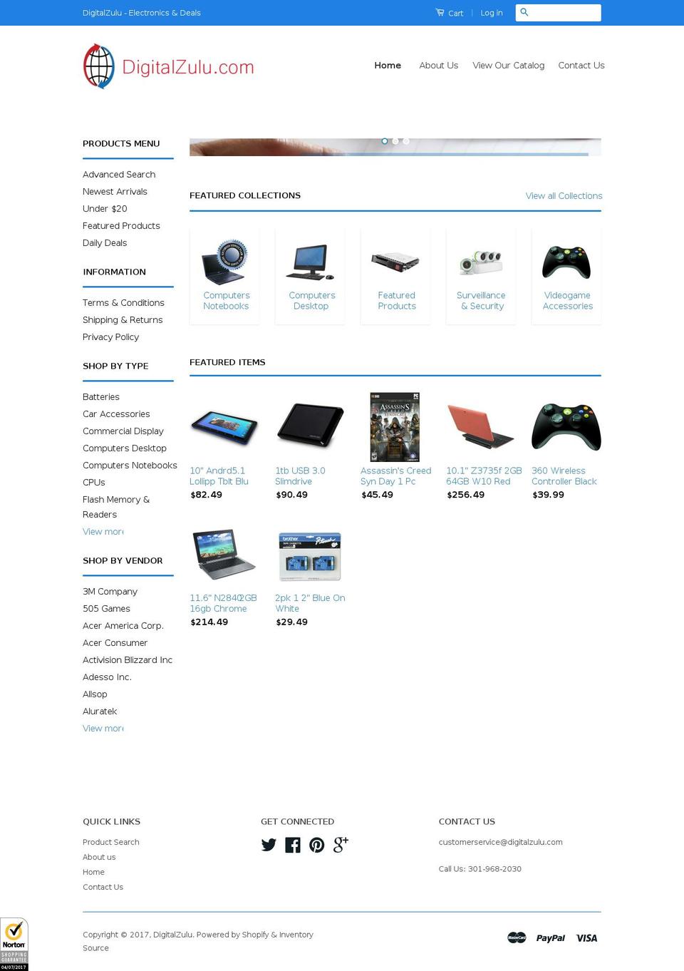 digitalzulu.com shopify website screenshot