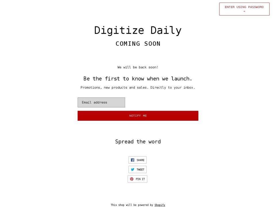 digitizedaily.com shopify website screenshot