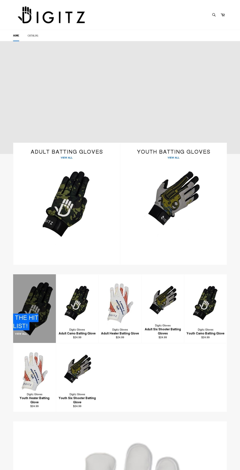 digitzgloves.com — Shopify storefront screenshot