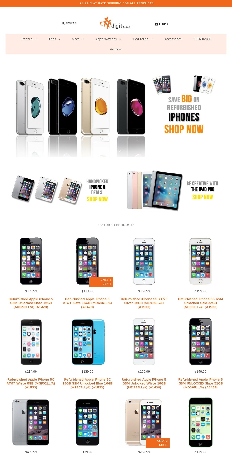 digitzwireless.net shopify website screenshot