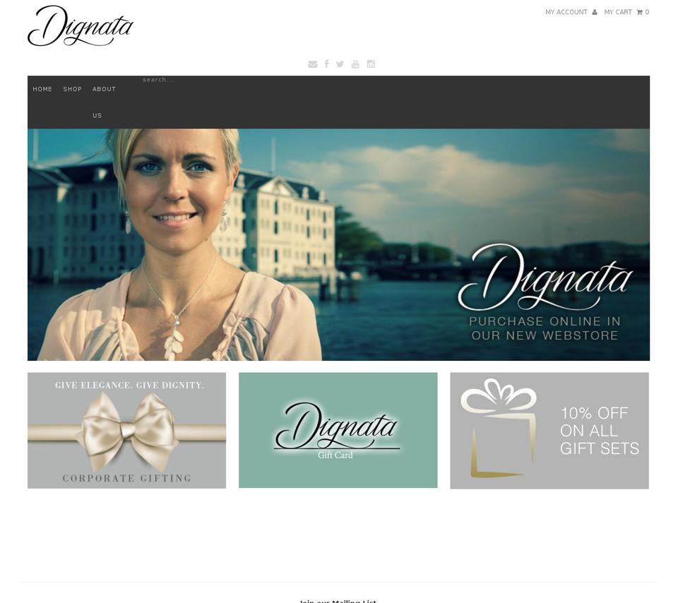dignatajewelry.com shopify website screenshot