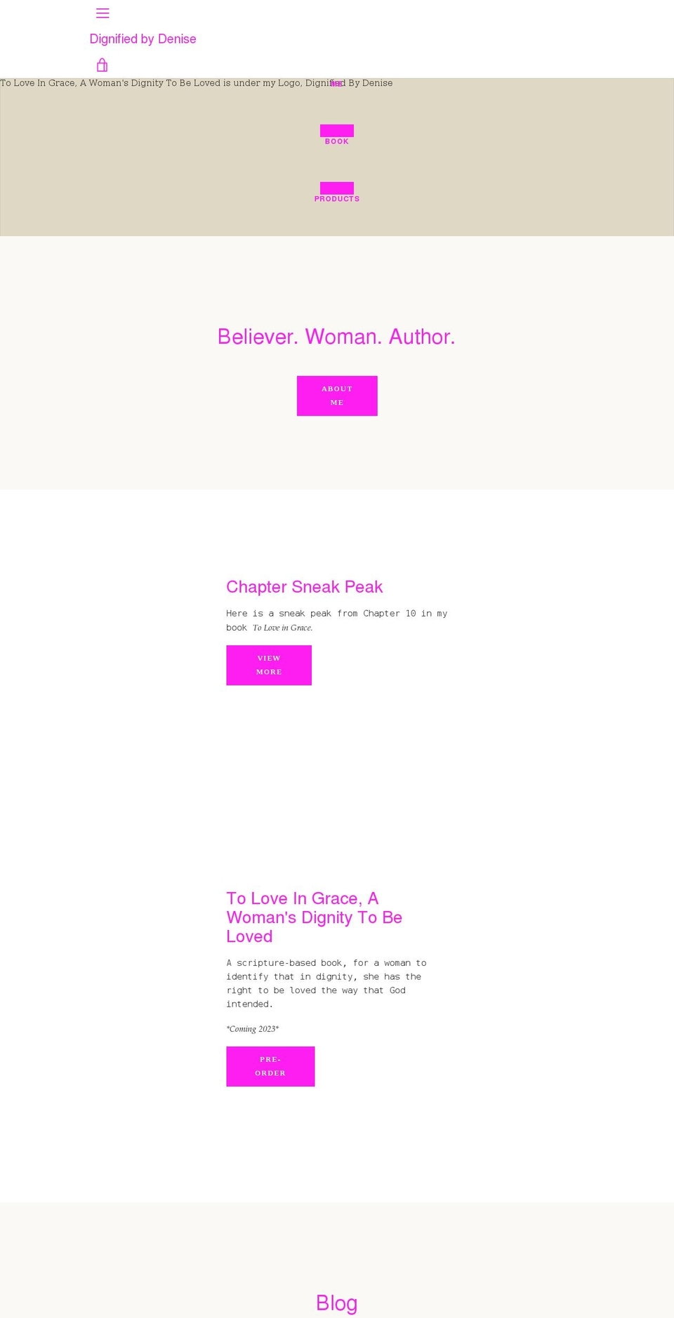 dignifiedbydenise.com shopify website screenshot