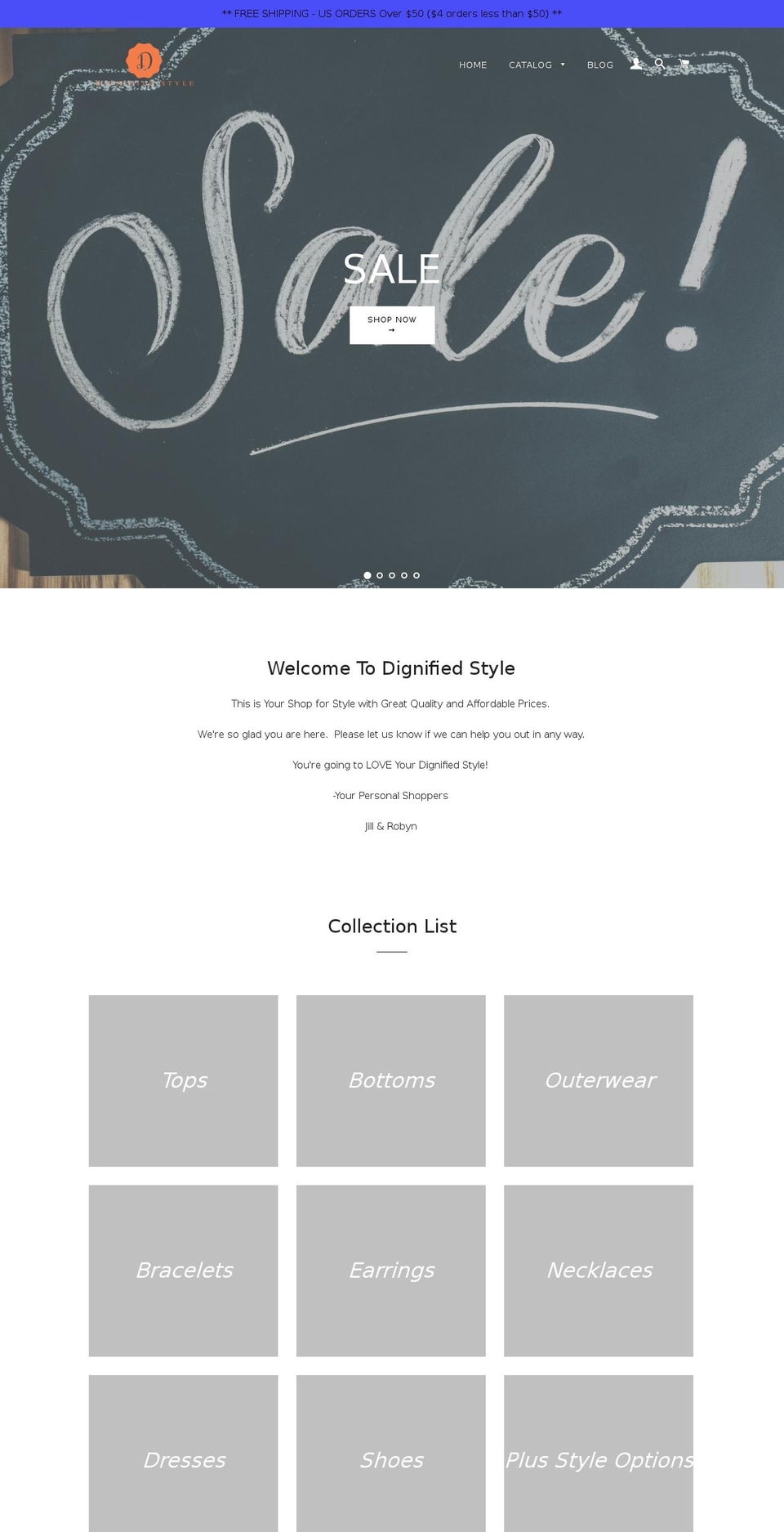 dignifiedstyle.com — Shopify storefront screenshot