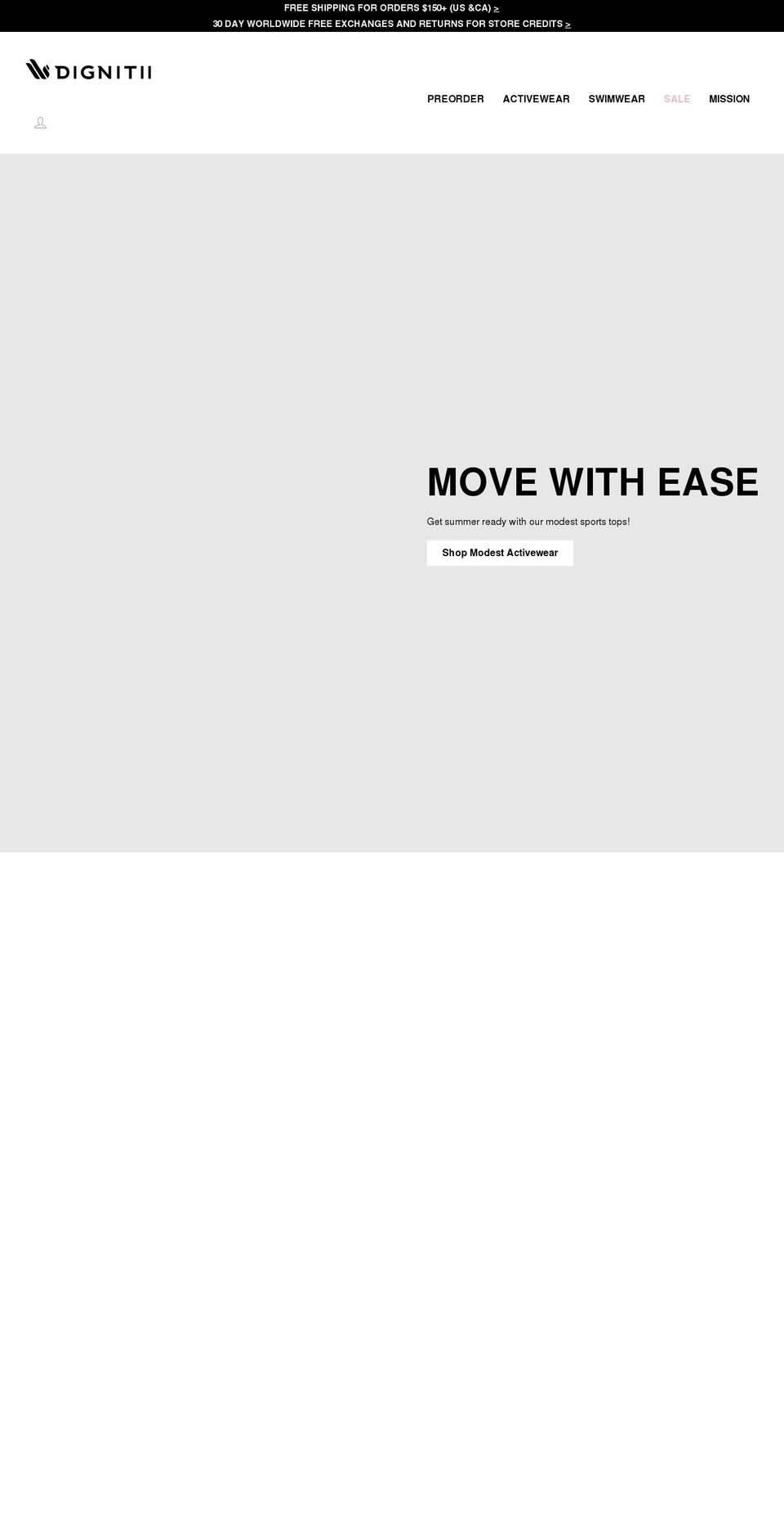 dignitii.com shopify website screenshot