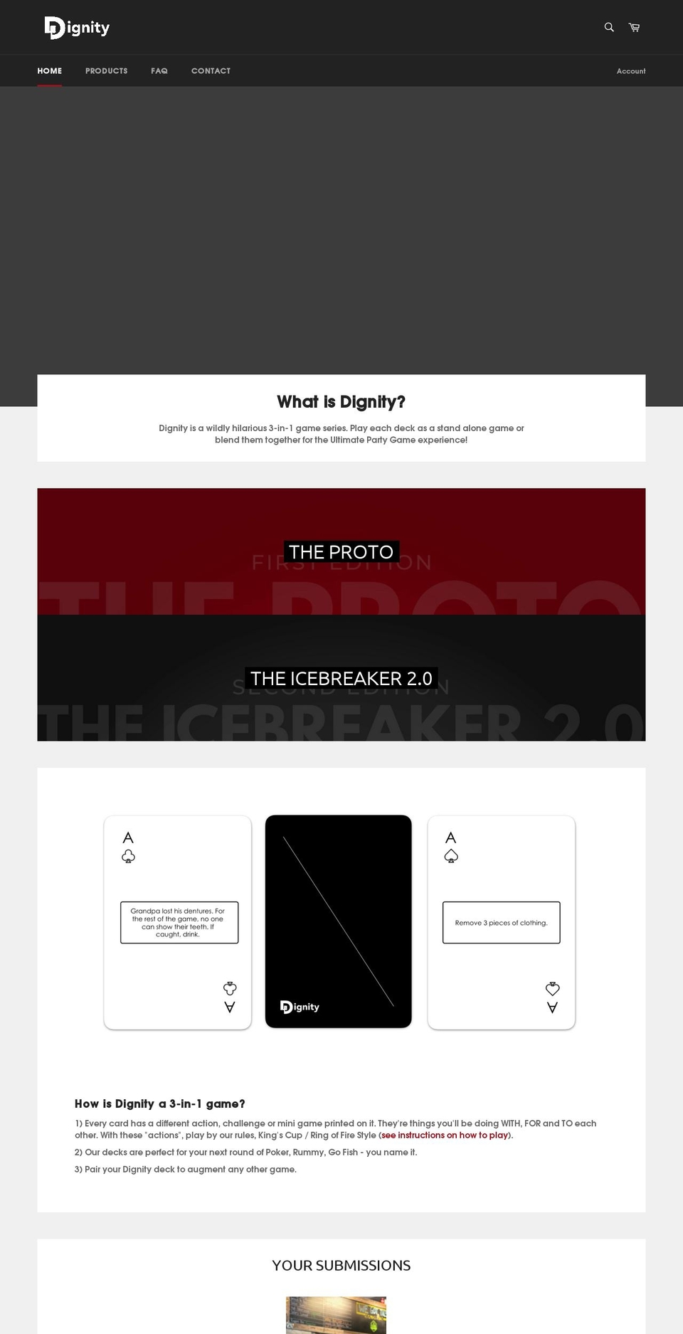 dignitydeck.com shopify website screenshot