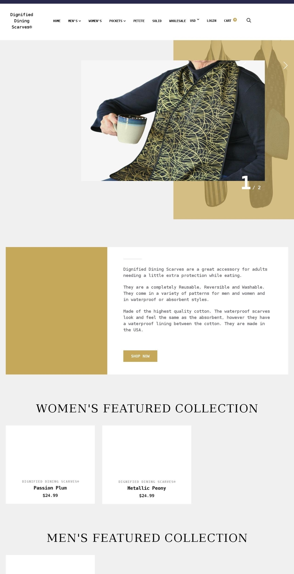 dignityscarves.com shopify website screenshot