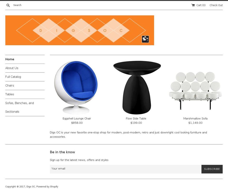 digsorangecounty.com shopify website screenshot
