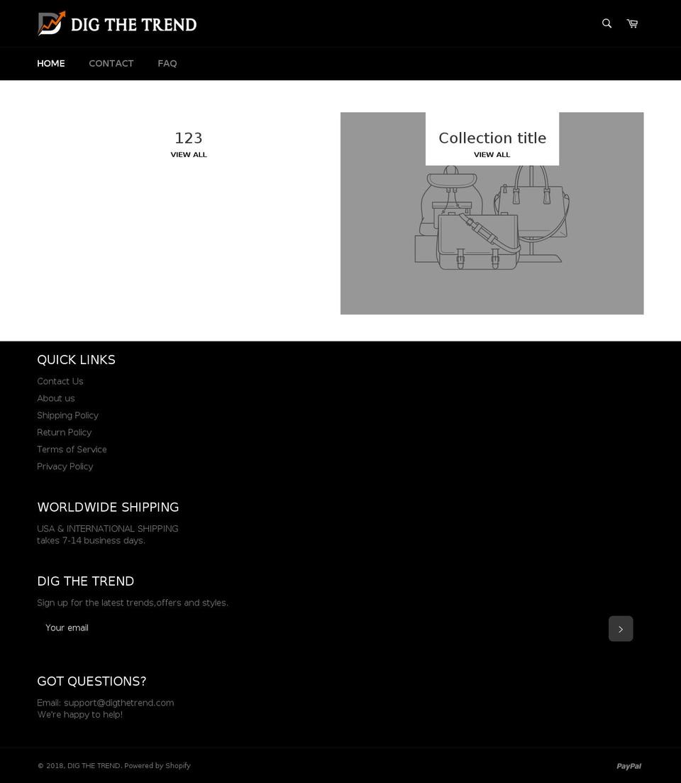 digthetrend.com — Shopify storefront screenshot