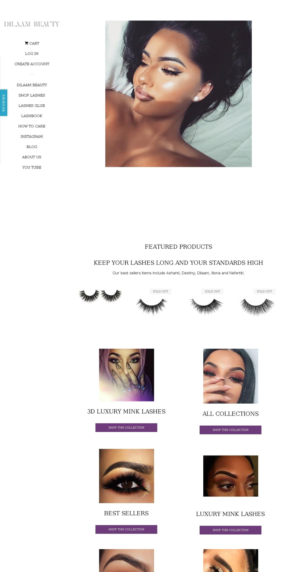 dilaam-beauty.com shopify website screenshot