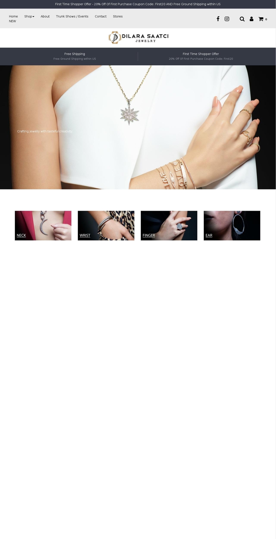 dilarasaatcijewelry.com shopify website screenshot