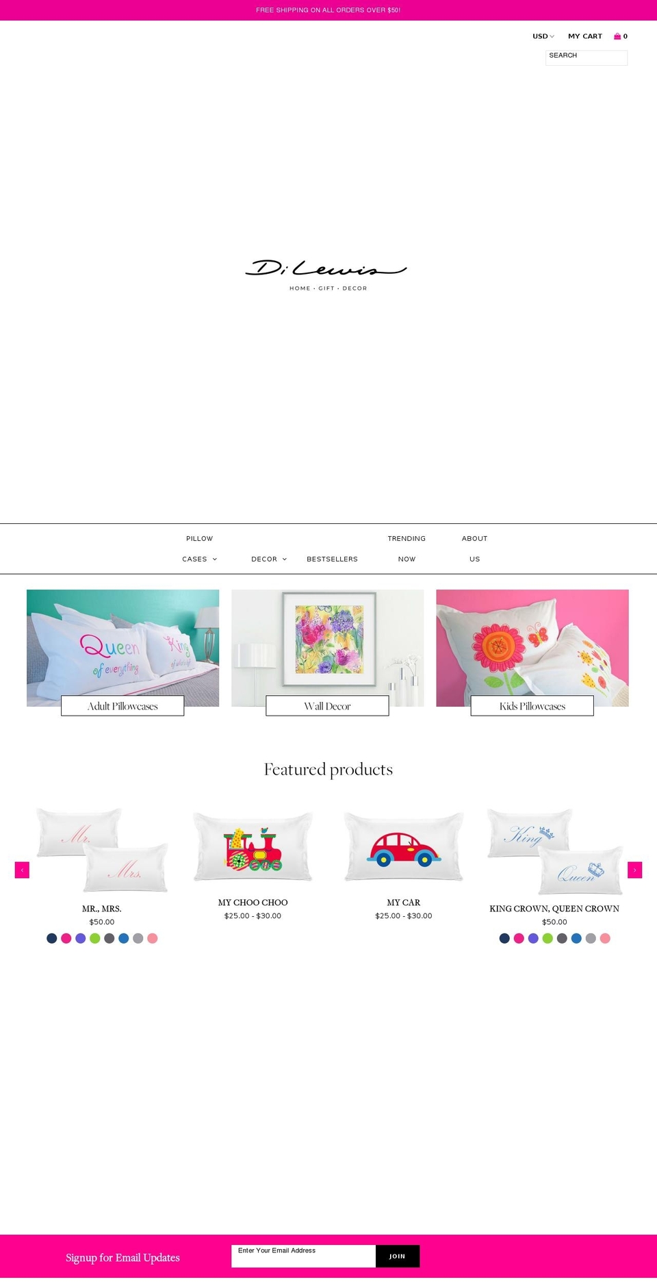 dilewis.com shopify website screenshot
