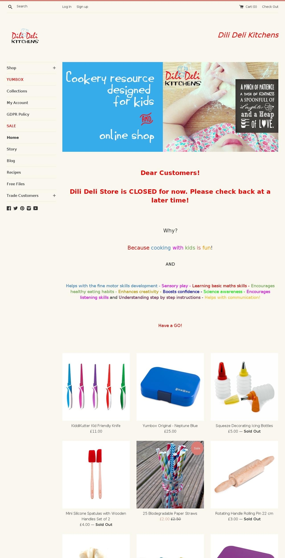 dilidelikitchens.com — Shopify storefront screenshot