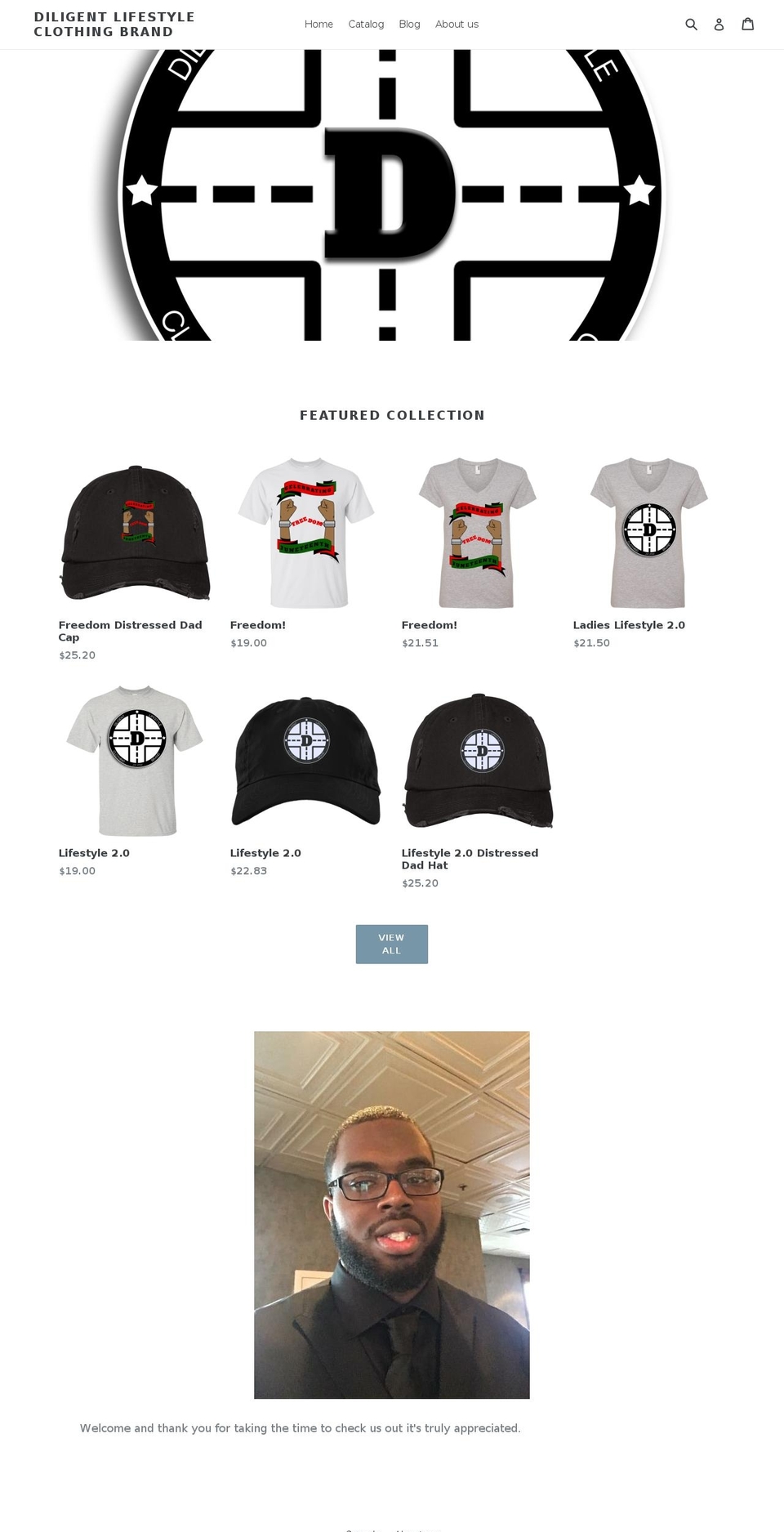 diligentlifestyle.com — Shopify storefront screenshot